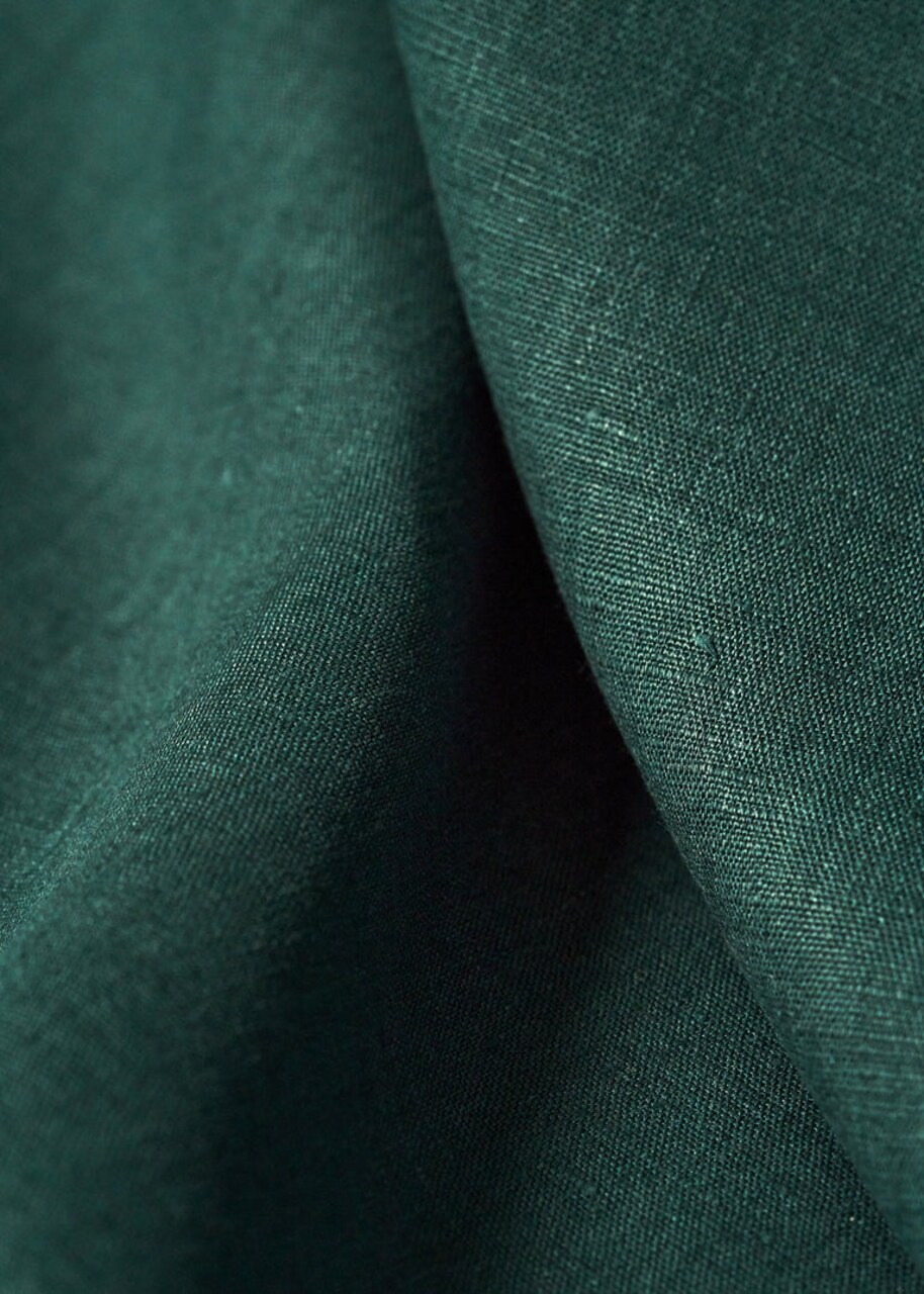 1 Yard Pure Linen Fabric Teal Midweight Solid 7.5 Oz 58 Inches Wide